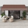 vidaXL Retractable Awning Brown 450 x 350 cm Polyester and Aluminium