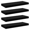 vidaXL Floating Wall Shelves 4 pcs High Gloss Black 60x23.5x3.8 cm MDF