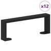 vidaXL Furniture Feet 12 pcs Black 28.1 x 4 x 10 mm Iron
