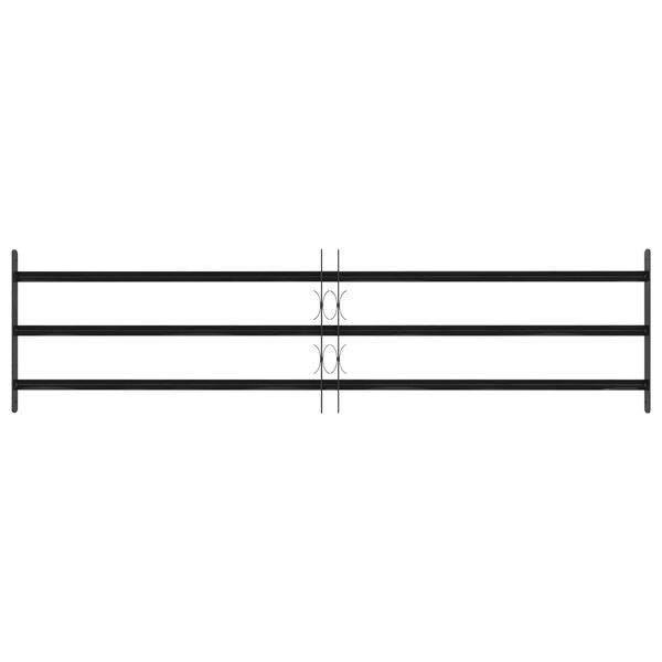 vidaXL Window Grille Black 174 x 45 cm Powder-Coated Steel