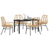 vidaXL Garden Dining Set 5 pcs Brown Poly Rattan