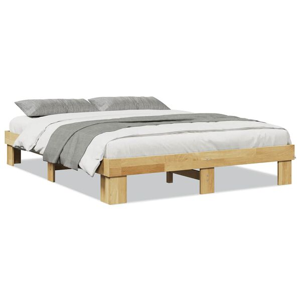 vidaXL Bed Frame without Mattress 140x200 cm Solid Wood Oak