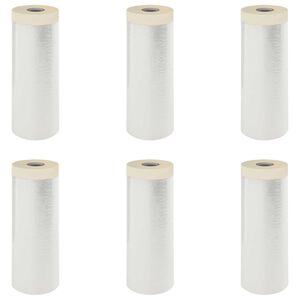 vidaXL Dust Sheet with Adhesive Tape 6 pcs Transparent 270 x 1600 cm