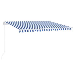 vidaXL Retractable Awning Blue and White 450 x 350 cm