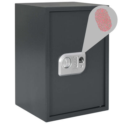 vidaXL Digital Safe with Fingerprint Dark Grey 35x31x50 cm