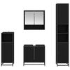 vidaXL Bathroom Furniture Set 4 pcs Black Oak Engineered Wood