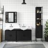vidaXL 4 Piece Bathroom Cabinet Set Black Engineered Wood