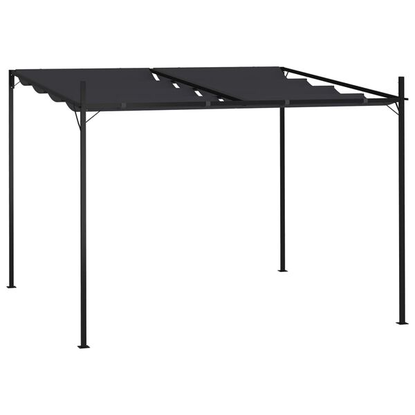 vidaXL Gazebo with Retractable Roof 300x300x233 cm Anthracite