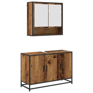 vidaXL Bathroom Furniture Set 2 pcs Old Wood Engineered Wood
