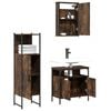 vidaXL 3 Piece Bathroom Furniture Set Smoked Oak Engineered Wood