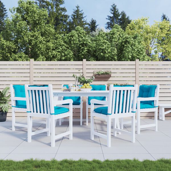 vidaXL Garden Lowback Chair Cushions 6 pcs Turquoise 100x50x7 cm Fabric