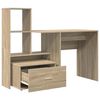 vidaXL Desk Sonoma Oak 131.5 x 50 x 106.5 cm Engineered Wood
