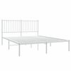 vidaXL Metal Bed Frame without Mattress with Headboard White 140x190cm