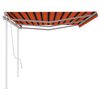 vidaXL Manual Retractable Awning with Posts 6x3.5 m Orange and Brown