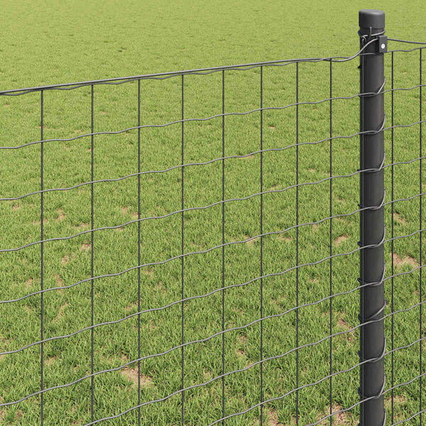 vidaXL Euro Fence Grey 0.6 x 10 m PVC-coated iron