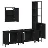 vidaXL 4 Piece Bathroom Furniture Set Black Engineered Wood