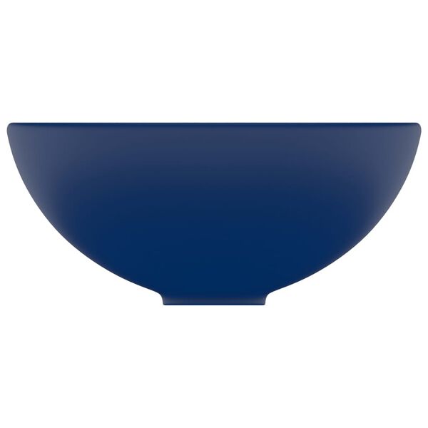 vidaXL Luxury Bathroom Basin Round Matt Dark Blue 32.5x14 cm Ceramic