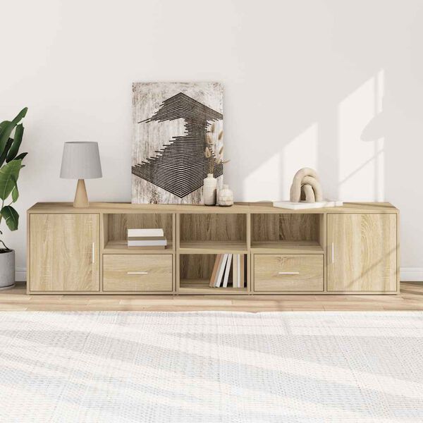 vidaXL Corner Cabinet Sonoma Oak 200x40x45 cm Engineered Wood