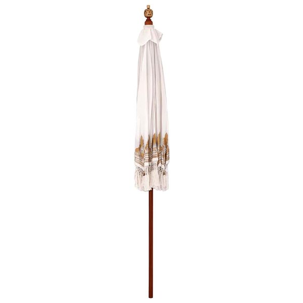 vidaXL Balinese Parasol Cream 215 x 215 x 260 cm Cotton and solid wood
