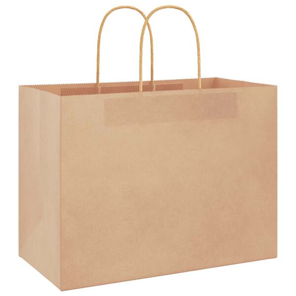 vidaXL Paper Bags 250 pcs with Handles Brown 32x17x25 cm