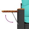 vidaXL 10 Piece Garden Sofa Set with Cushions Black Poly Rattan Acacia