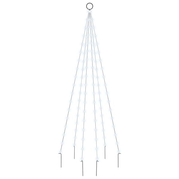 vidaXL Christmas Tree on Flagpole Cold white 108 LEDs 180 cm