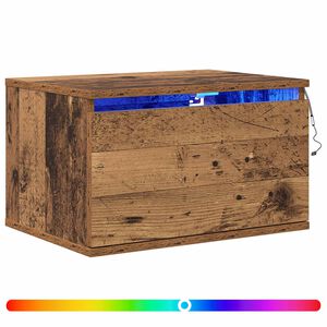 vidaXL Wall-mounted Bedside Cabinet 2 pcs Old Wood 50 x 36 x 30 cm