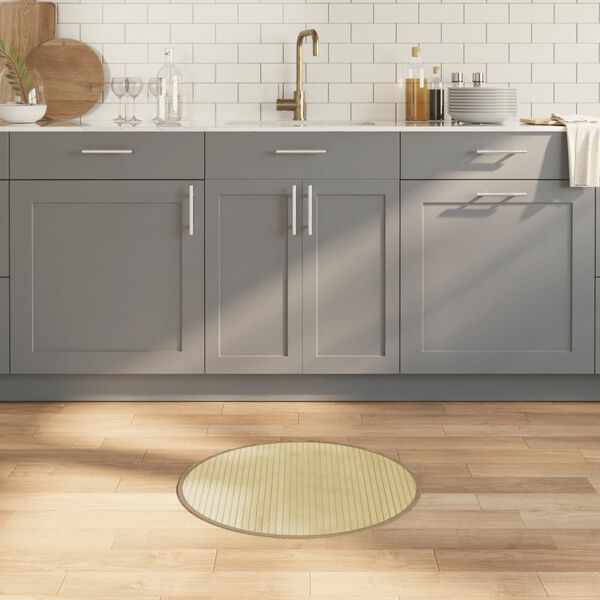 vidaXL Rug Round Light Natural60 cm Bamboo