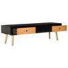 vidaXL TV Cabinet Black 120x35x35 cm Solid Pinewood