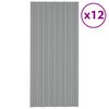 vidaXL Roof Panels 12 pcs Galvanised Steel Grey 100x45 cm