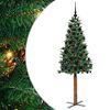 vidaXL Slim Christmas Tree Green 180 cm PVC and Solid Pine wood
