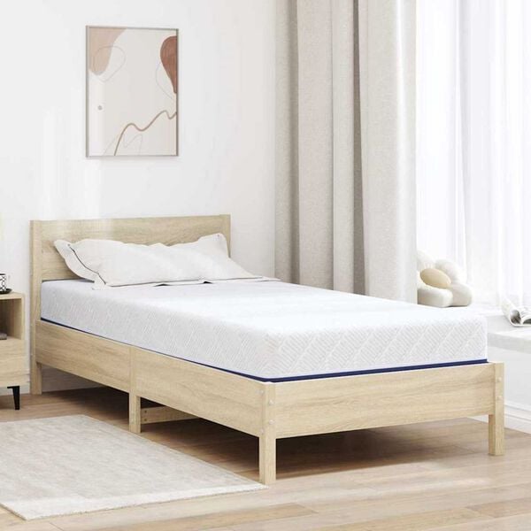 vidaXL Mattress White and Blue 120 x 200 cm Gel-Infused Foam