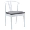 vidaXL Dining Chair 2 pcs White and Grey Solid Rubber Wood