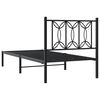 vidaXL Metal Bed Frame without Mattress with Headboard Black 75x190cm