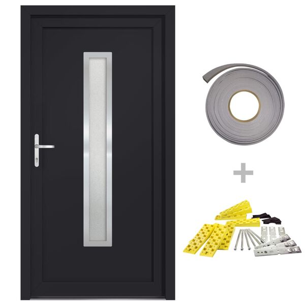 vidaXL Front Door Anthracite 98x190 cm PVC