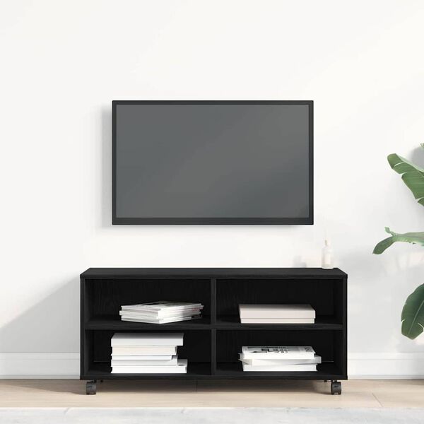 vidaXL TV Cabinet Black 90 x 35 x 40.5 cm Engineered wood