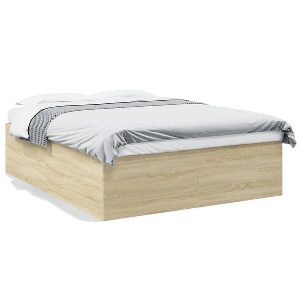 vidaXL Bed Frame without Mattress Sonoma Oak 150x200 cm King Size
