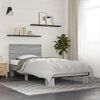 vidaXL Bed Frame without Mattress Grey Sonoma 75x190 cm Small Single