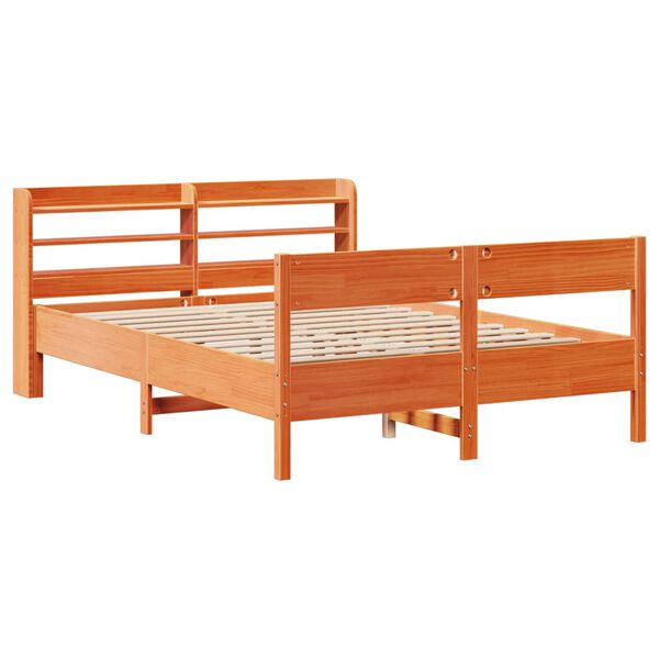 vidaXL Bed Frame without Mattress Wax Brown 160x200 cm Solid Wood Pine