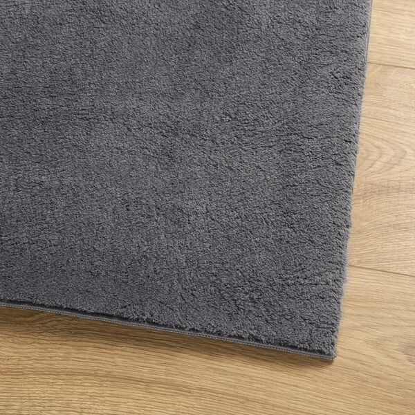 vidaXL Rug HUARTE Short Pile Soft and Washable Anthracite 120x120 cm