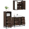 vidaXL 3 Piece Bathroom Furniture Set Brown Oak Engineered Wood