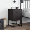 vidaXL Bedside Cabinet Black 36x39x60.5 cm Steel