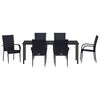 vidaXL Garden Dining Set 7 pcs Black Powder-Coated Steel