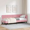 vidaXL Corner Bed Frame with Headboard Pink 80 cm x 200 cm Velvet
