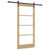 vidaXL Sliding Door Natural 93 x 202 cm Solid Pine Wood and Glass