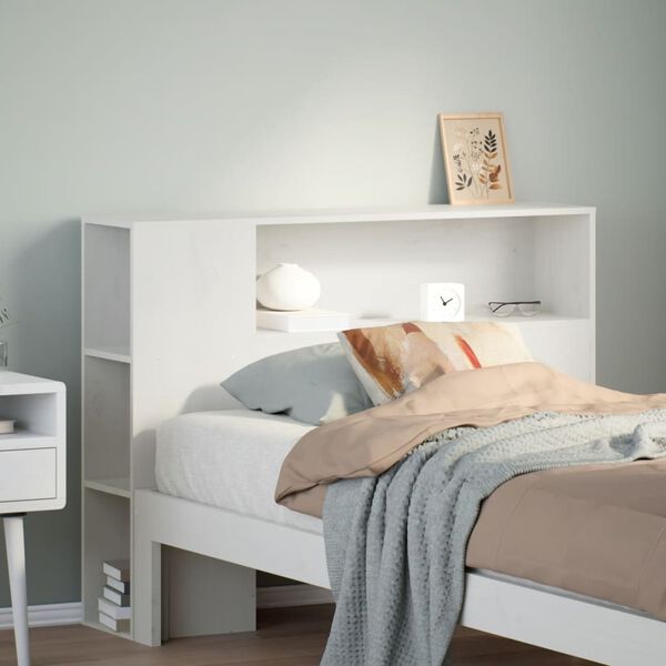 vidaXL Headboard with Storage White 100 cm Solid Wood Pine