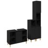 vidaXL Bathroom Furniture Set with Storage 3 pcs Black Engineered wood