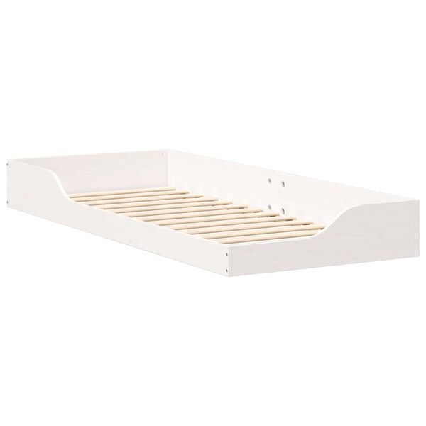 vidaXL Bed Frame White 100 x 220 cm Solid Pine Wood
