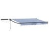 vidaXL Electric Retractable Awning Blue and White 2.5 x 2 m