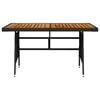 vidaXL Garden Table Black 130x70x72 cm Poly Rattan & Solid Acacia Wood
